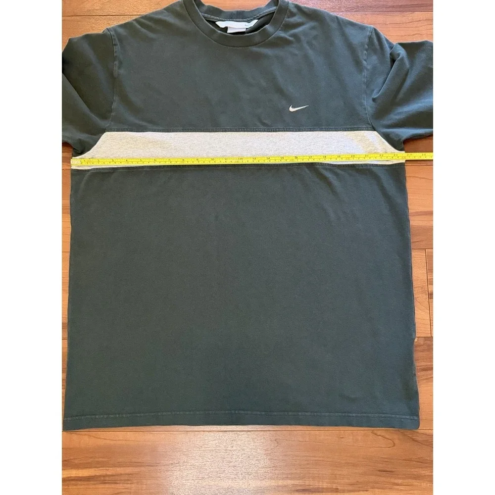 Vintage Nike Shirt Short Sleeve Y2K Stripe Embroidered Swoosh Black Men's XL - Picture 7 of 8